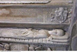 Doppelgrabmal des Blasco Lanza (gest. 1535) und seiner Ehefrau Laura, Gisant der Laura Lanza