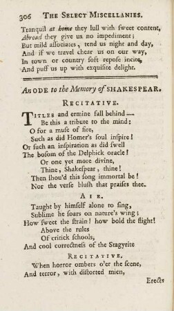 An Ode to the Memory of Shakespear