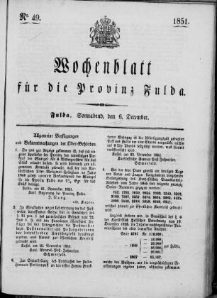 Nr. 49, Ausgabe vom 6. Dezember 1851
