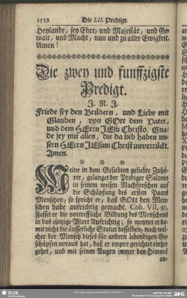 Die zwey und funffzigste Predigt