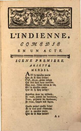 L' Indienne : Comédie En Un Acte, Mêlée D'Ariettes