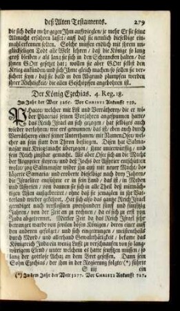 Der König Ezechias. 4. Reg. 18.