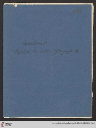 5: Windelband. Geschichte der antiken Philosophie V (Manuskripttitel)
