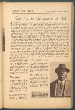 Gran Premio Internacional de 1912 : Cosas del turf