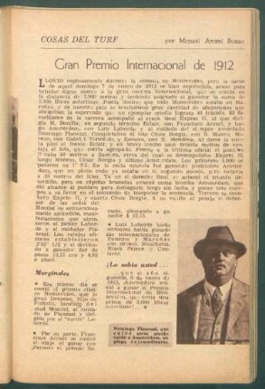 Gran Premio Internacional de 1912 : Cosas del turf