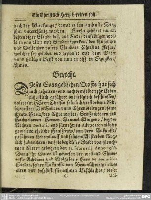 Lebenslauf : Bericht