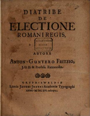 Diatribe de electione Romani regis