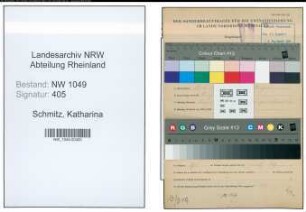 Entnazifizierung Katharina Schmitz , geb. 10.11.1902 ()
