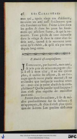 L’Amitié est complaisante.