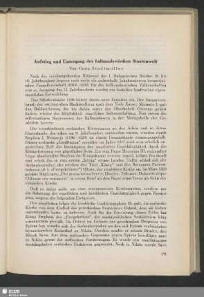 Aufstieg und Untergang der balkanslawischen Staatenwelt