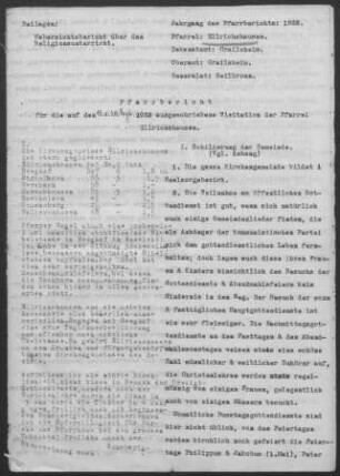 Ellrichshausen: Pfarrbericht 1932