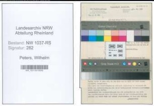 Entnazifizierung Wilhelm Peters , geb. 22.11.1907 (Regierungsrat)