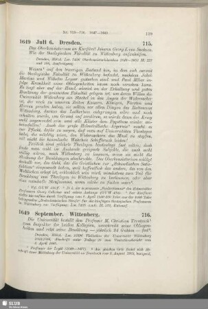 715. 1649, Juli 6. Dresden