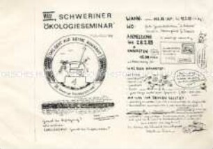 Hektografierte Einladung zu einem ökologischen Seminar in Schwerin