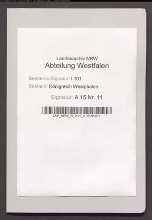 Etat der neu auszufertigenden Landesobligationen für die Alten Landeskreditoren