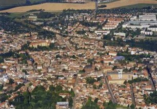 Stadtzentrum und Eisenbahnstrecke Weimar - Naumburg gegen N-Vorstadt