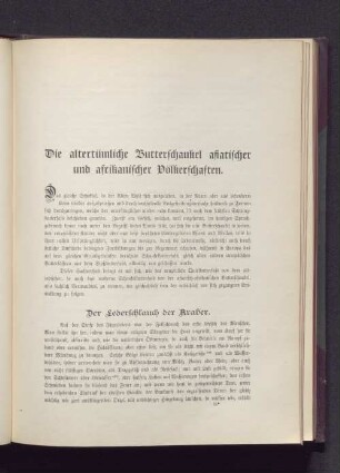 Die altertümliche Butterschaukel asiatischer und afrikanischer Völkerschaften