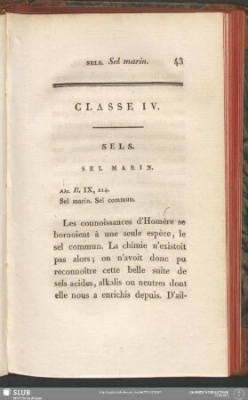 Classe IV. Sels