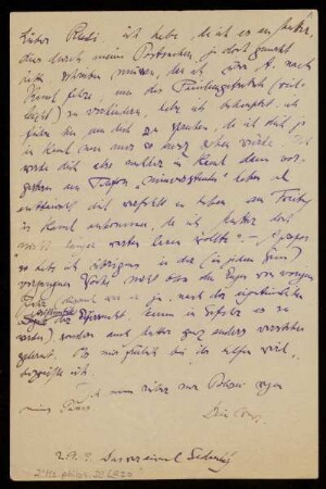 Brief von Franz Rosenzweig an Rudolf Ehrenberg