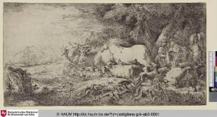 L'entrée dans l'arche de Noé [Die Tiere erreichen die Arche]