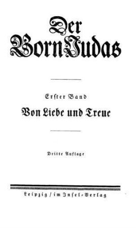 Von Liebe und Treue