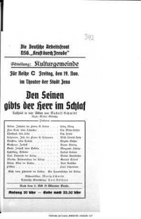 Den Seinen gibts der Herr im Schlaf