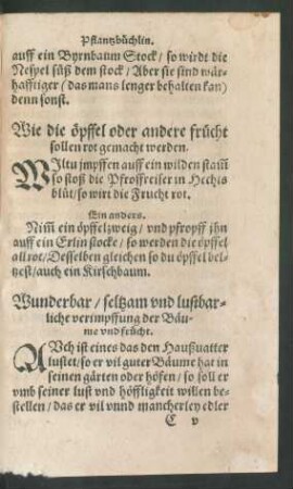 Wunderbar/ seltzam und lustbarliche verimpffung der Bäume und frücht.