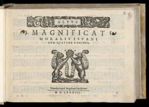 Cristóbal de Morales: Magnificat moralis ispani cum quatuor vocibus. Altus