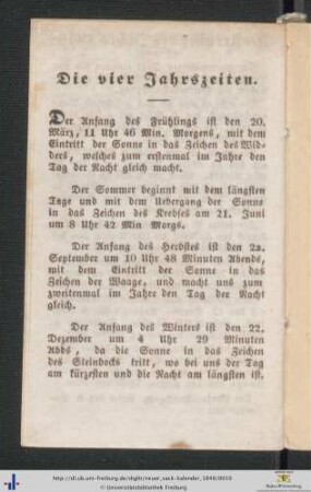 Die vier Jahrszeiten.