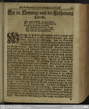 Am III. Sonntage nach der Erscheinung Christi