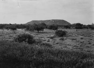 Landschaft : Ein Hügel in der Savanne in Tansania