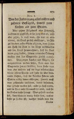 Von der Zubereitung alles wilden und zahmen Geflügels, sowohl zum Kochen als zum Braten.