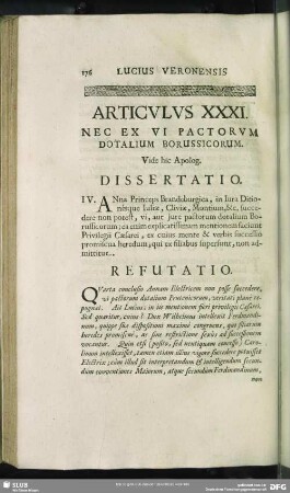 Articulus XXXI. Nec Ex Vi Pactorum Dotalium Borussicorum