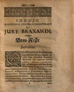 Diss. iur. inaug. de iure braxandi