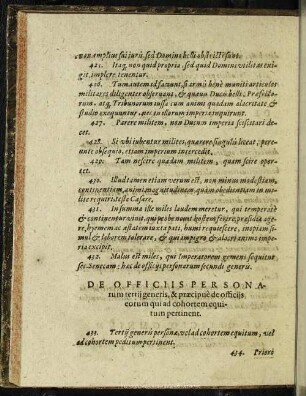 De Officiis Personarum tertij generis, & praecipue de officijs eorum qui ad cohortem equitum pertinent