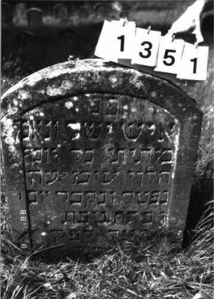 Grabstein 1351 (Index: 100098271) Maße HxBxT: 97x69x12 cm: Grabstein 1351