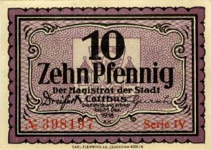 Cottbus, Stadt: 10 Pfennig