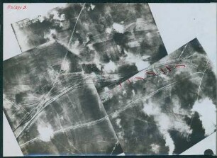 Foto der feindlichen Batterien südwestlich von Noreuil und westlich von Lagnicourt (Luftbild)