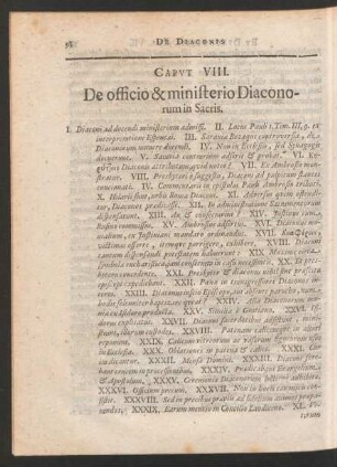 Caput VIII. De officio & ministerio Diaconorum in Sacris.