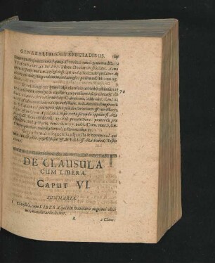 Caput VI. De Clausula Cum Libera.