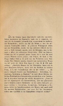 Über die syntaktische Bedeutung des lateinischen Infinitivs
