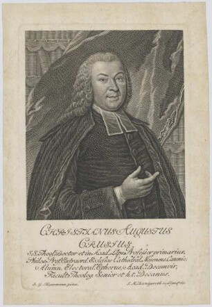 Bildnis des Christianus Augustus Crusius
