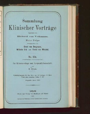 Zur Hebammenfrage und Puerperalfieberstatistik