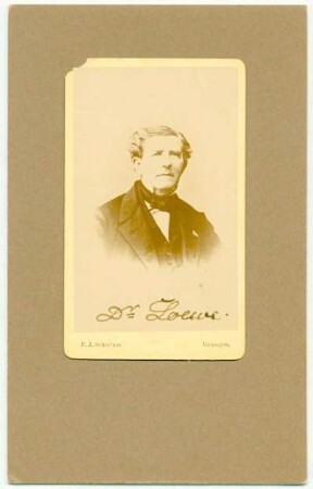 Porträtfotografie Carl Loewes mit eigenhändiger Unterschrift