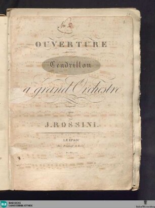 Ouverture de l'Opéra: Cendrillon à grand Orchestre