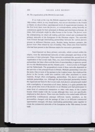 III. The organization of the British Levant trade