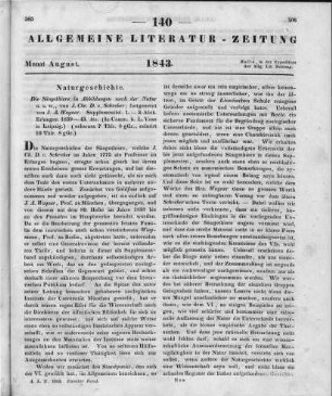 Schreber, J. C. D.: Die Säugethiere in Abbildungen nach der Natur mit Beschreibungen. Fortgesetzt von A. Goldfuß und Johann A. Wagner. Supplementbd. 1.-3. Erlangen: Walther 1839-43