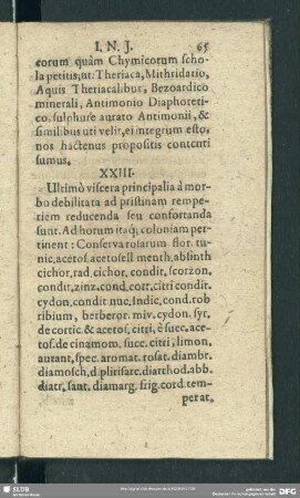 XXIII. [XXIV.] Ultimò viscera principalia ...