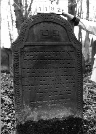 Grabstein 1192 (Index: 99903048) Material: Sandstein Maße HxBxT: 154x89x11 cm Besonderheit: kulturhistorisch wertvoll / künstl.-formale Gründe: Grabstein 1192