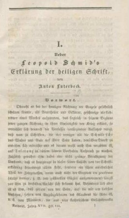 1-32 Ueber Leopolds Schmid's Erklärung der heiligen Schrift
